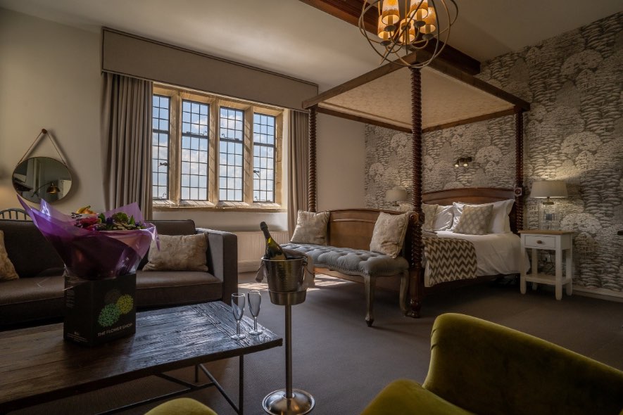 Stonehouse Court Guestroom with Four Poster Bed