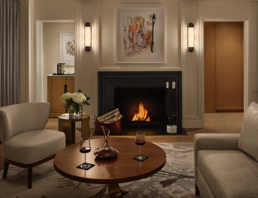 The Newbury Boston Corner Park View Suite Fireplace