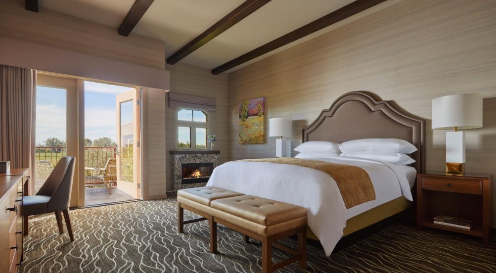 Vintners Inn Guestroom with Fireplace