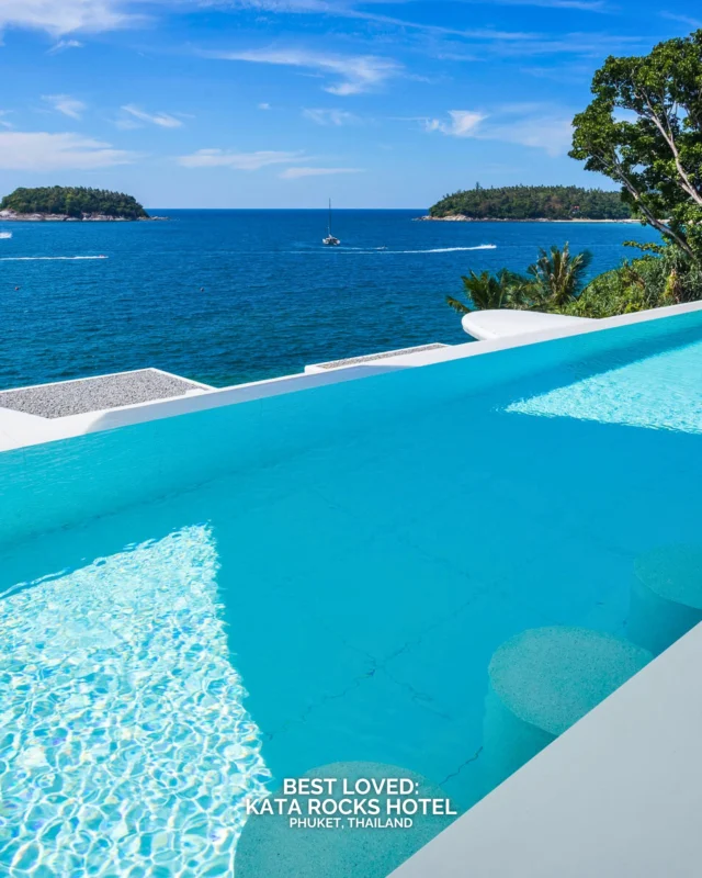 Kata Rocks is one of the best places to stay in Phuket if you’re after clean lines, real privacy, and sea views that never stop. Each villa has its own plunge pool and enough space to actually unwind - full kitchens, generous living areas, and terraces that feel made for slow mornings. It sits on the cape between Kata and Kata Noi, close enough to walk, far enough to feel quiet. The spa is fabulous, the infinity pool is striking, and in-villa dining is an easy win. Sunsets hit differently here - best with a drink and nowhere else to be.

Is Kata Rocks already on your travel list?

#BestLovedHotels #hotels #travel #Thailand