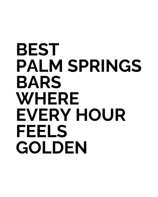 Palm Springs has grown up without losing its mischief. The new bars feel like design studios that happen to serve cocktails - precise, beautiful, alive. They trade nostalgia for nuance; tiki and terrazzo reimagined for people who care about lighting as much as liquor. You don’t come here to disappear - you come to belong to the moment.

The city isn’t reinventing itself; it’s refining pleasure, one perfect pour at a time.

#BestLovedHotels #hotels #travel #palmsprings #usa