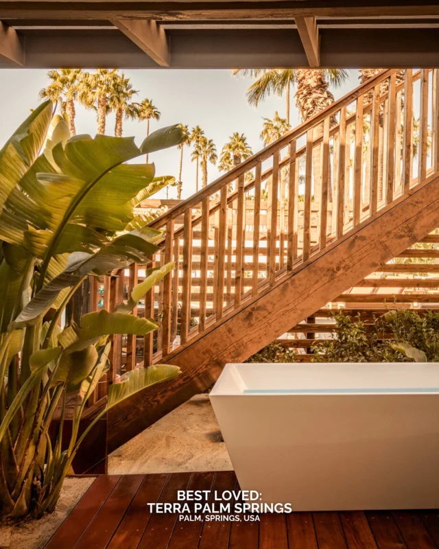 At Terra Palm Springs, wellness takes a new shape under the desert sun. This boutique retreat blends design and intention with just thirteen rooms, each tailored for restoration. Suites open to private cold plunges, glowing fire pits, or fitness decks framed by palm-lined skies. The wellness centre draws guests inward with a Himalayan salt sauna, immersive rain room, and holistic treatments that restore balance. Morning yoga, sound baths, and organic juice cleanses shape days around stillness and renewal. Every corner invites you to slow down, breathe deeper, and let design meet purpose. 

For travellers looking for the best wellness hotels in Palm Springs, Terra offers a rare kind of refinement. Where else can restoration look this good?

#BestLovedHotels #hotels #travel #palmsprings #usa
