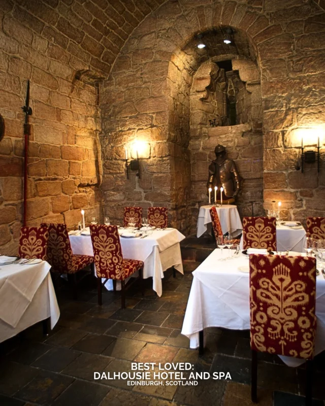 Dalhousie Castle sits on the River Esk within woodland just outside Edinburgh. It is the oldest continuously inhabited castle in Scotland, now shaped into a hotel with 35 rooms, most set inside the original stone walls. Interiors draw from Scottish textiles and heritage, with tartan, tweed and warm materials. Beds are dressed in Egyptian cotton with Molton Brown amenities in the bathrooms. The spa occupies part of the castle’s lower levels, offering treatment rooms and quiet spaces. The Dungeon Restaurant provides a distinctive dining setting with refined cooking served in the historic chambers. The castle also hosts private events and weddings in rooms that hold their original character.

What would interest you more here: the stay, the dining, or the history?

#BestLovedHotels #hotels #travel #edinburgh #Scotland