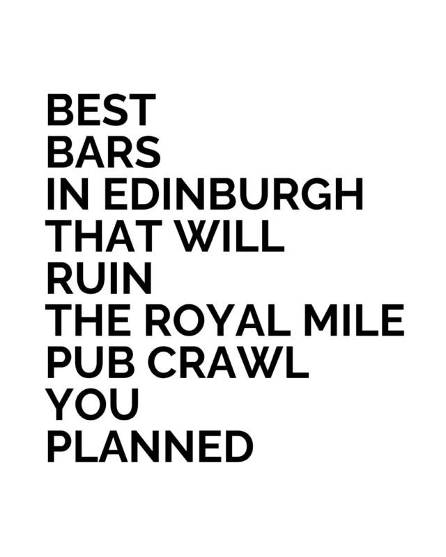 Edinburgh does a good bar with a point of view. These four take very different approaches: one has a sense of humour, another makes an occasion of a cocktail, and the others look ready for a longer night. The choice depends less on a perfect route around the city than on the mood you’re in when it’s time for a drink.
 
Of these four,  which one would you head into first?
 
#BestLovedHotels