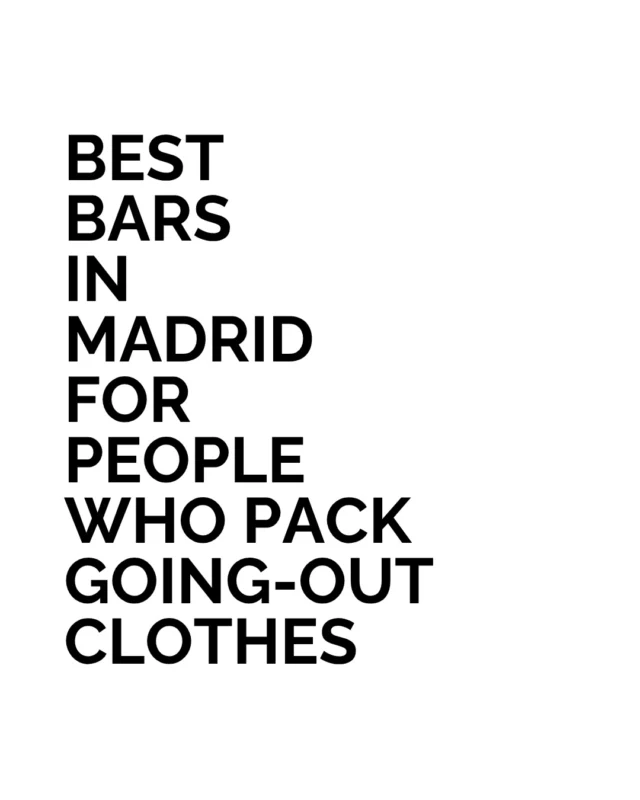 Madrid’s cocktail bars give you an excuse to wear the outfit you’ve been saving. There’s something enjoyable about dressing for a place that has made an effort too. 
 
Our picks for the best bars in Madrid lean towards bold design and a sense of occasion, with settings that make meeting for a drink feel like a plan in its own right. 
 
Which friend would you trust to choose the bar for your first night in Madrid?
 
#BestLovedHotels